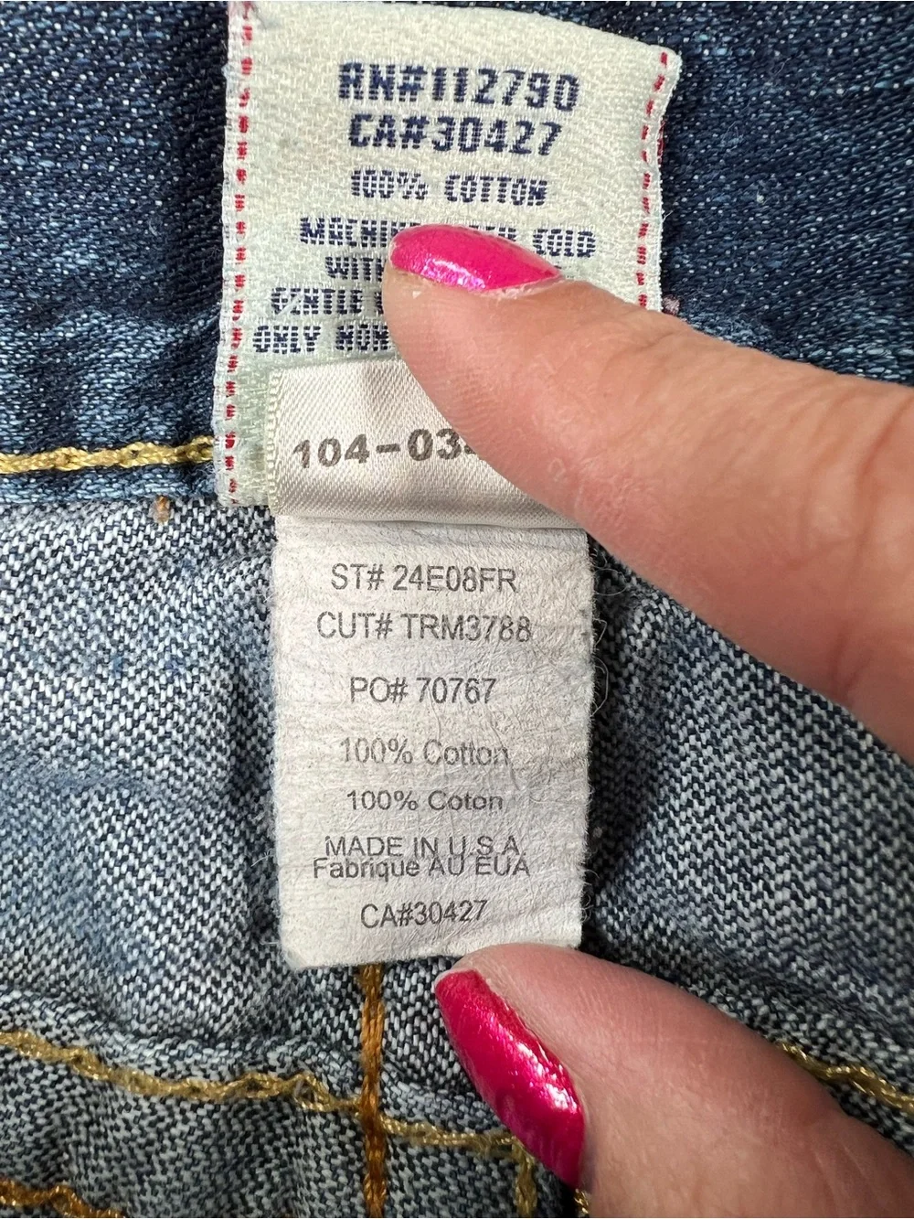 True Religion Dark Blue Denim Jeans with Yellow Contrast Stitching